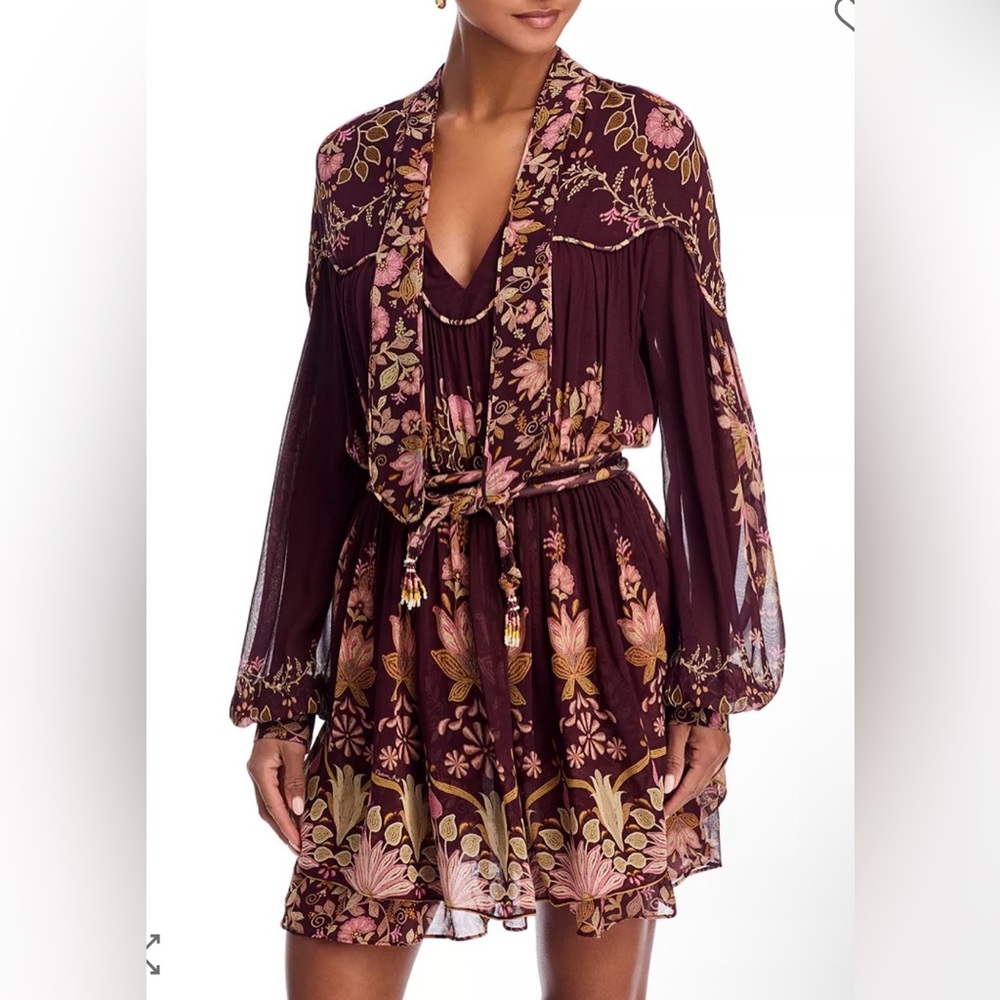 NWT FARM Rio Burgundy Bella Mini Dress